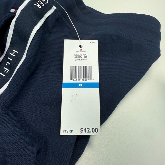 Tommy Hilfiger logo tape drawstring dark navy jogger pants size XL. - Picture 5 of 5